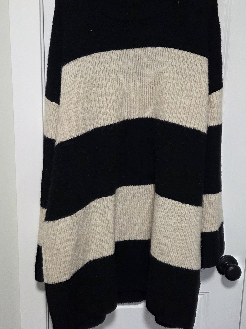 H&M Black and Cream Striped Over Sized Knit Sweater/Dress